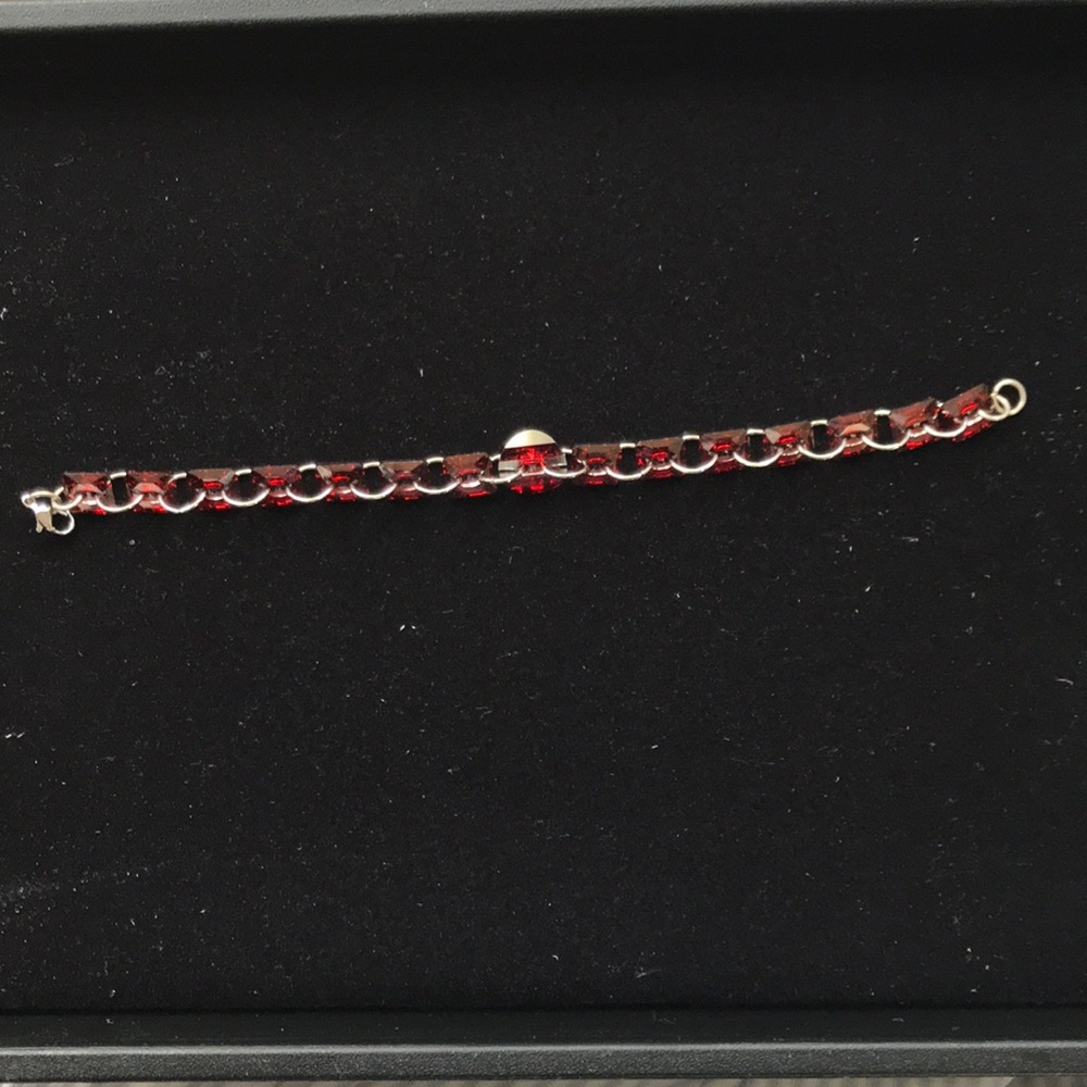 Swarovski Crystal bracelet red / silver
